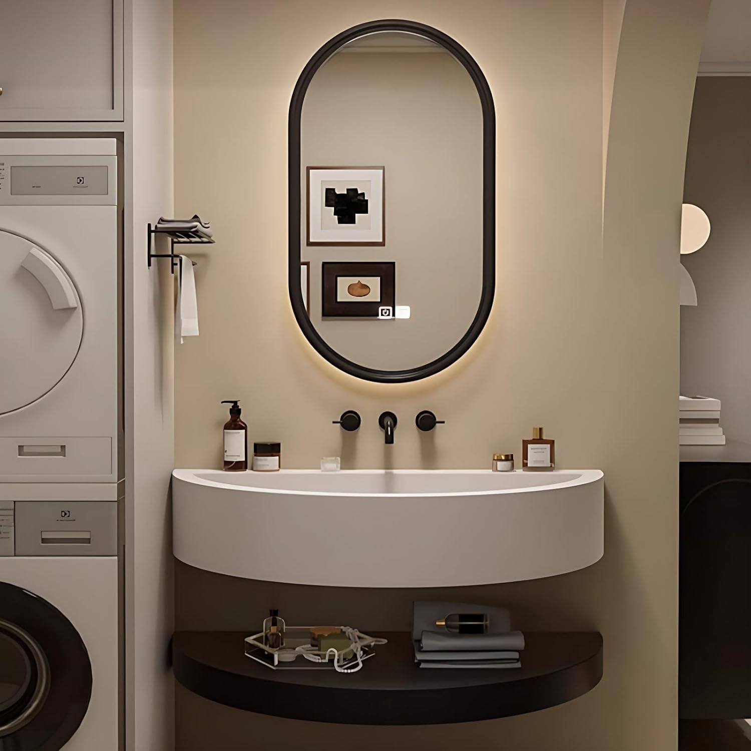 Modern Bathroom Vanity – with Sink and Anti-Fog Mirror |