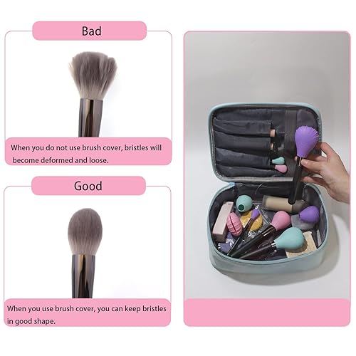 Miniatura 4 de LORMAY 4 fundas de silicona para brochas de maquillaje, burbujas para proteger las cerdas de aplastarse y mantener la bolsa de cosméticos limpia