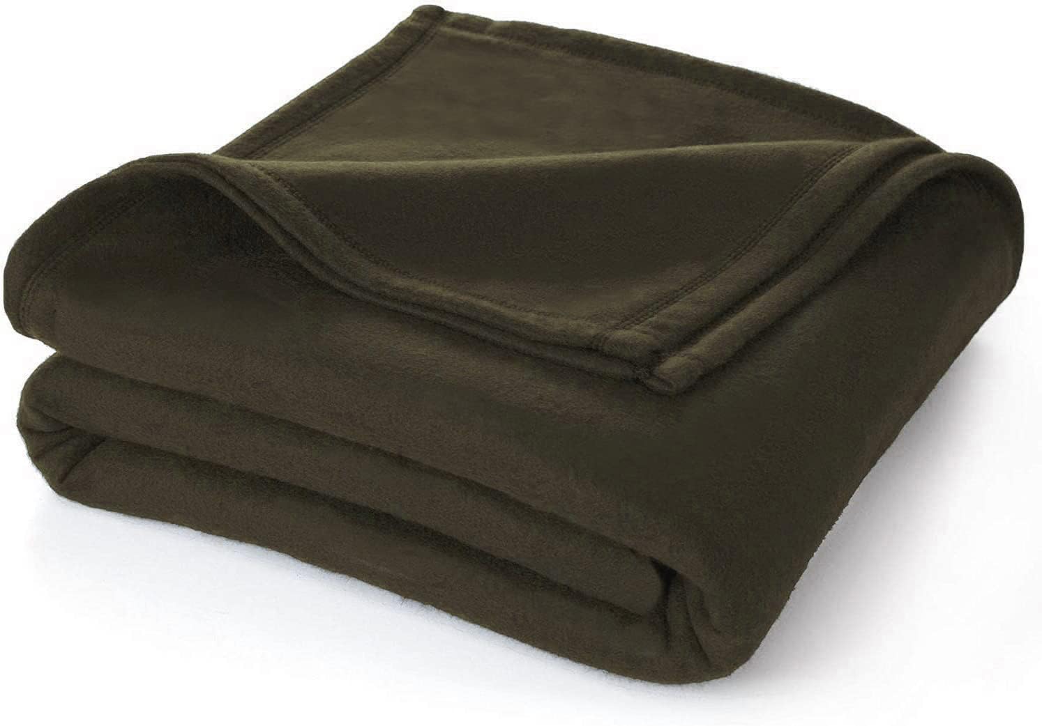 Polar Fleece Bed Throw Blanket - Twin Size - Thermal Lightweight Spread - Soft Brushed Fabric Sofa Blanket - All Season Cozy Throw Blanket/Pet Blankets - 56’’ x 92’’ - Olive Green