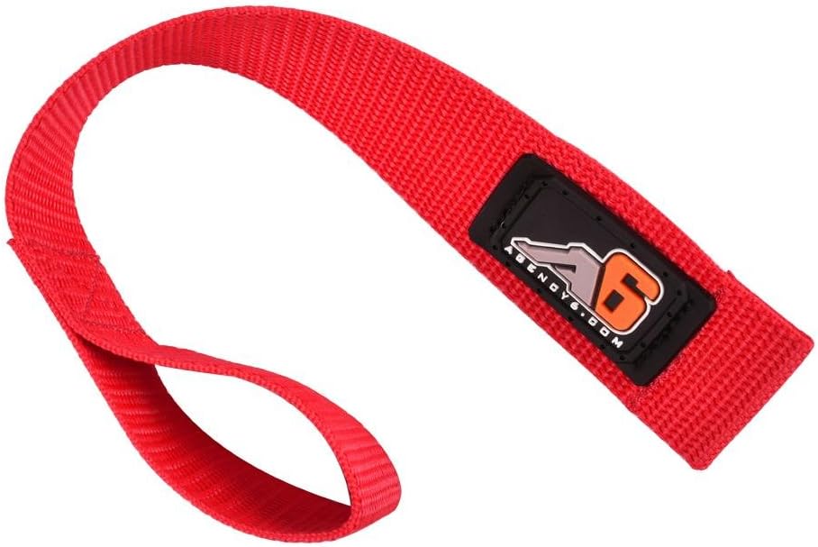 Agency 6 Winch Hook Pull Strap - RED - 1.5 INCH Wide - Heavy Duty - Made in The U.S.A.
