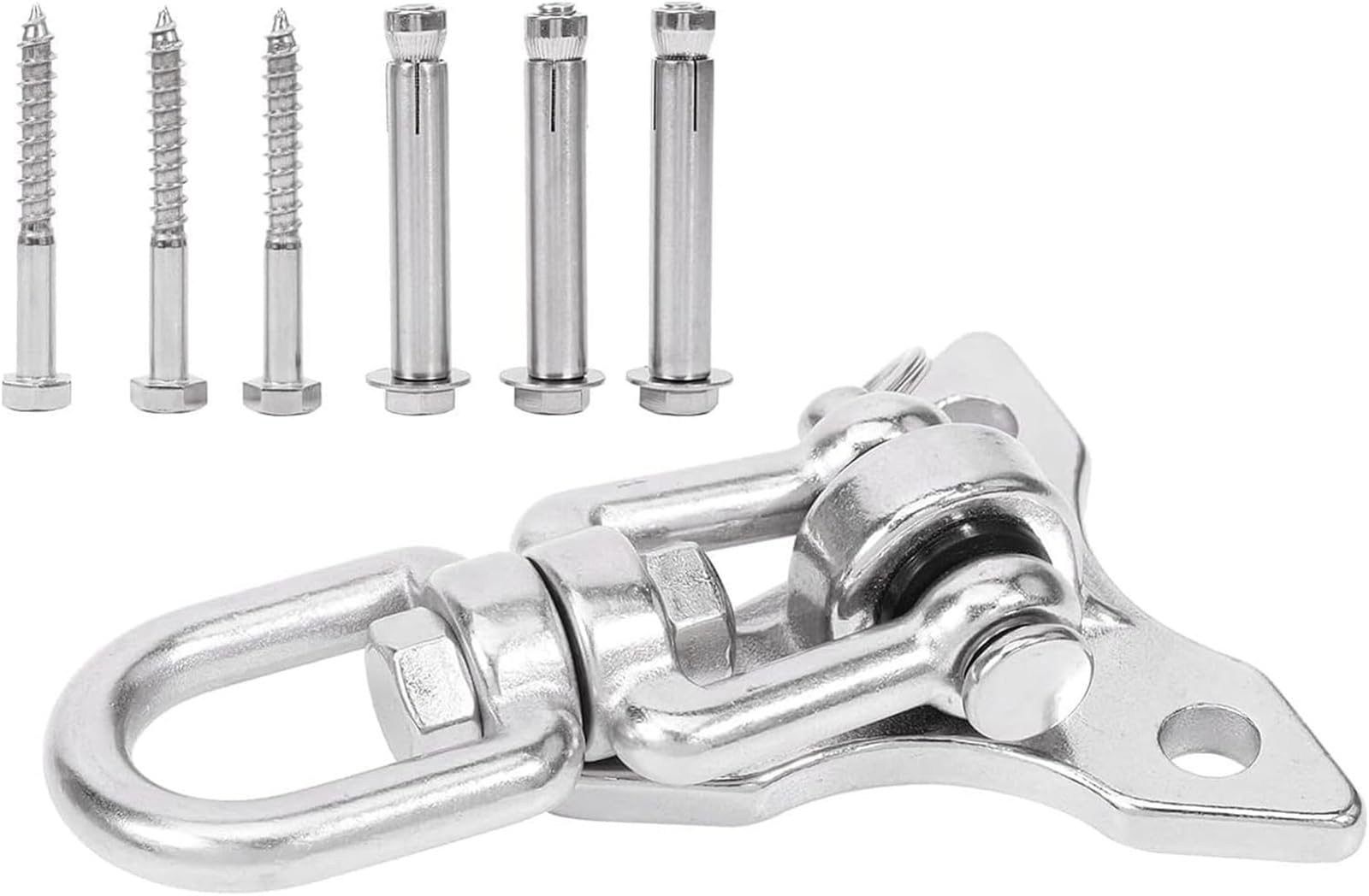 VHcgCGJ Ceiling hook, 1set Metal 360° Rotate Swing Swivel Hook for Porch Patio Playground Silver 9 * 6.5 cm