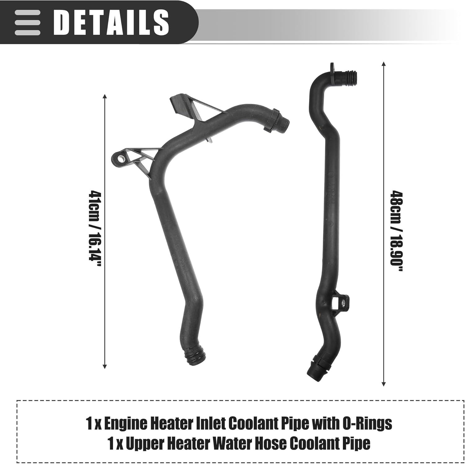 Motoforti Expansion Tank Coolant Radiator Hose, for BMW 323 325 328 330, Plastic, No.11531436410/17127510952, Black, 1 Set