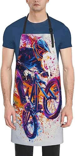 Miniatura 9 de Delantal impermeable con 2 bolsillos, delantales de chef de cocina, baberos para cocinar, hornear, pintura, jardinería, aseo