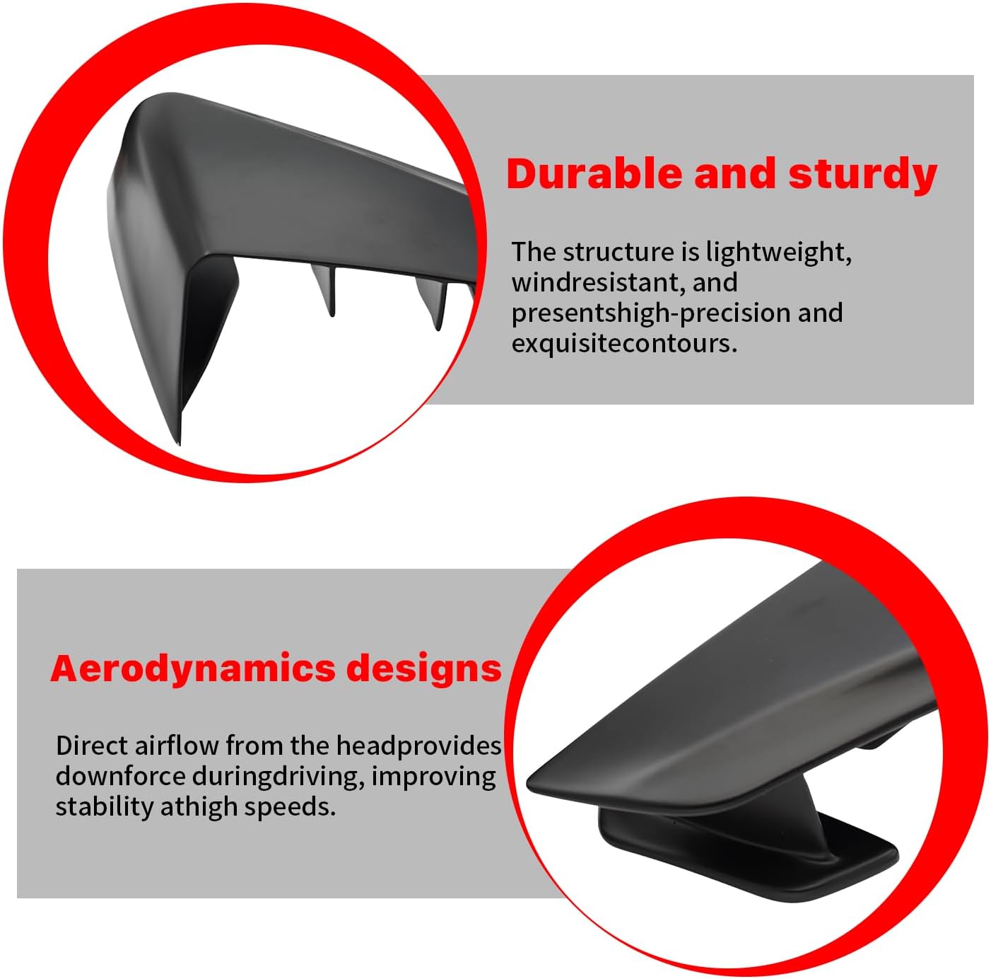Motorcycle Fairing for HONDA CBR1000RR (2012-2016) - Durable ABS Plastic Easy Installation of HONDA CBR1000RR Winglet - Motorcycle Winglets for HONDA (Matte Black)