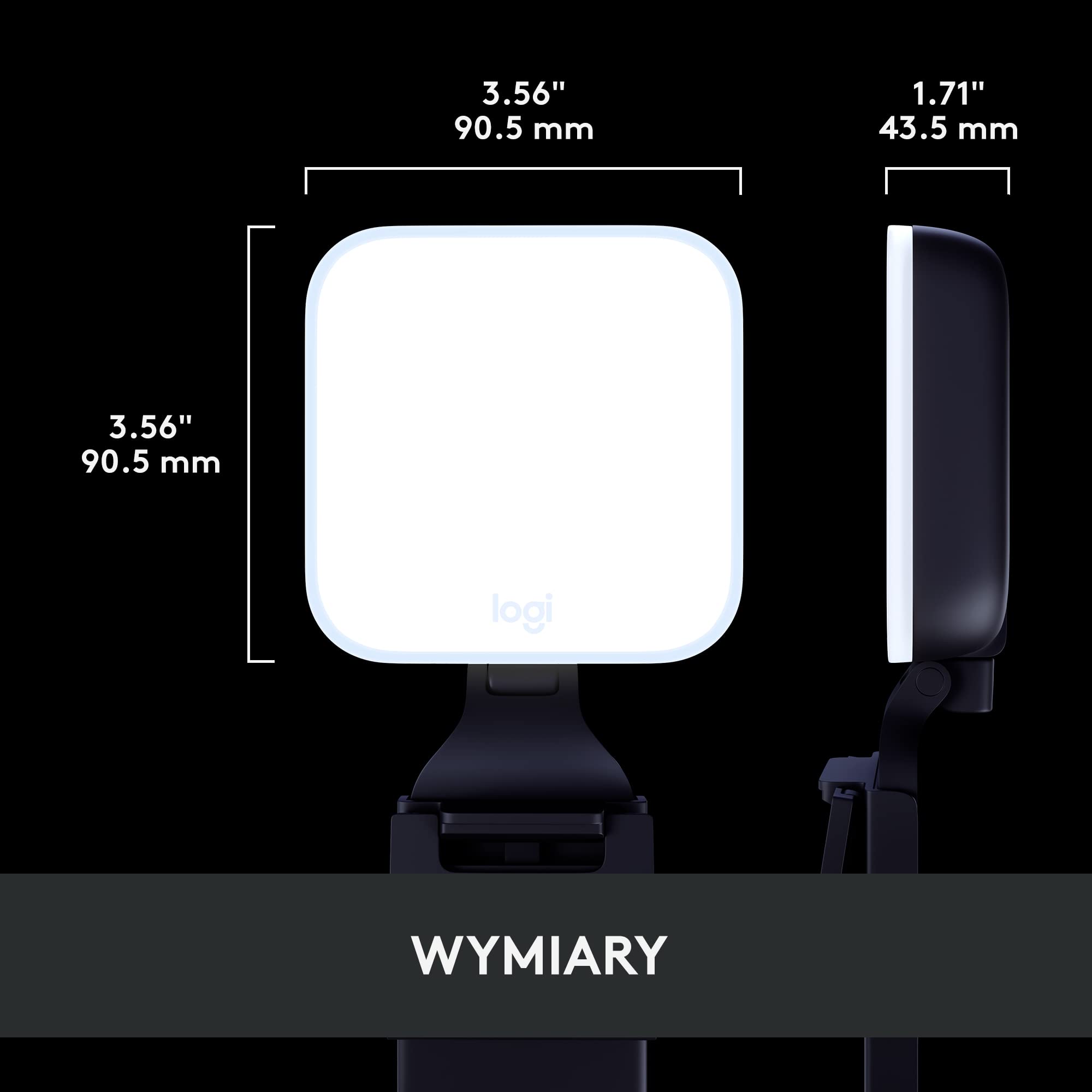 Logitech Litra Glow Premium LED Streaming Light | Podświetlenie komputera do wideokonferencji, zoom, obsługa regolabile, sterowanie aplikacją PC/Mac - grafitowe