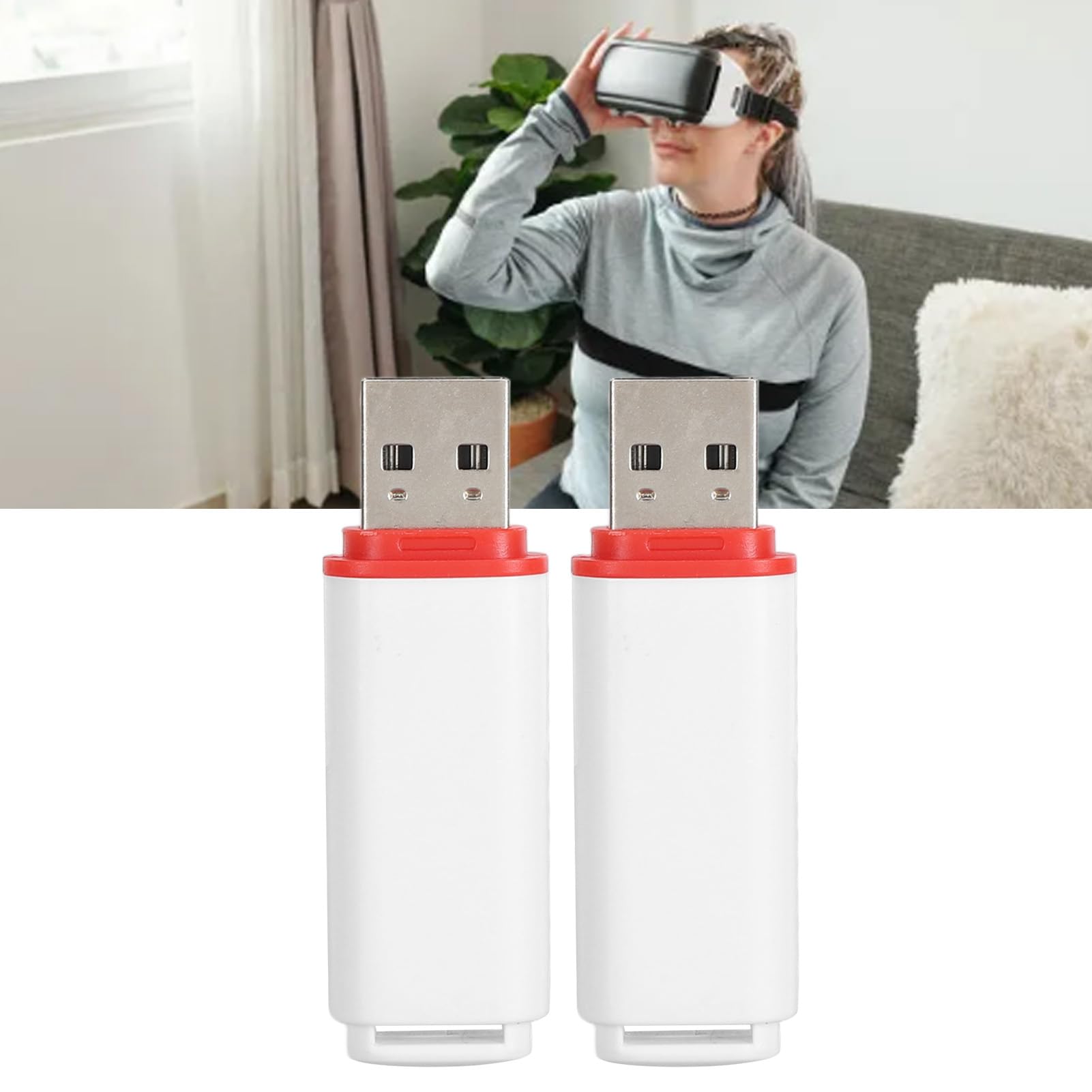 Ricevitore Dongle USB VR da 2 Pezzi, Adattatore Wireless Portatile per Valve Index, Controller e Tracker Vive, Plug and Play con Cavi di Prolunga (#2)