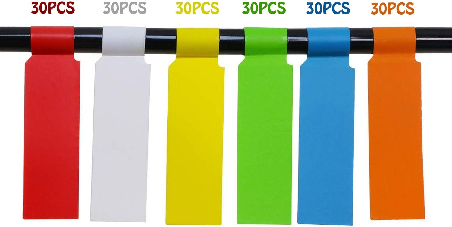 Mini Skater 180 Packs Self Adhesive Cable Labels Waterproof Assorted Color Tear Resistant 6 Sheet Label Stickers for Office Work School Computer Cord Laser Printer