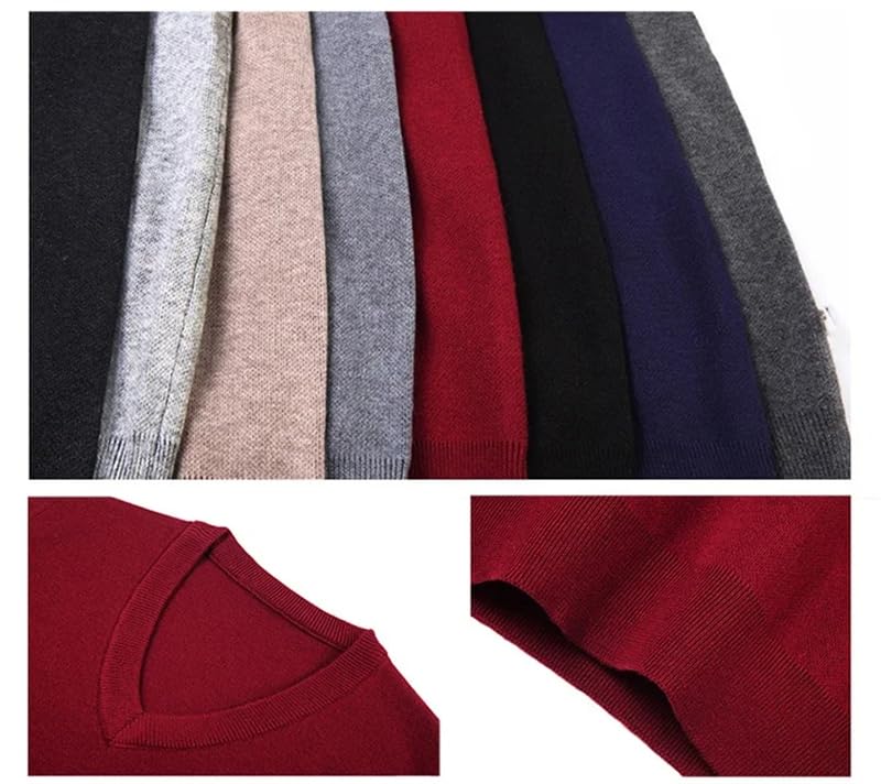 Men's Thickened Wool Knitted Vest Business Solid Sleeveless Formal Pullover Waistcoat2