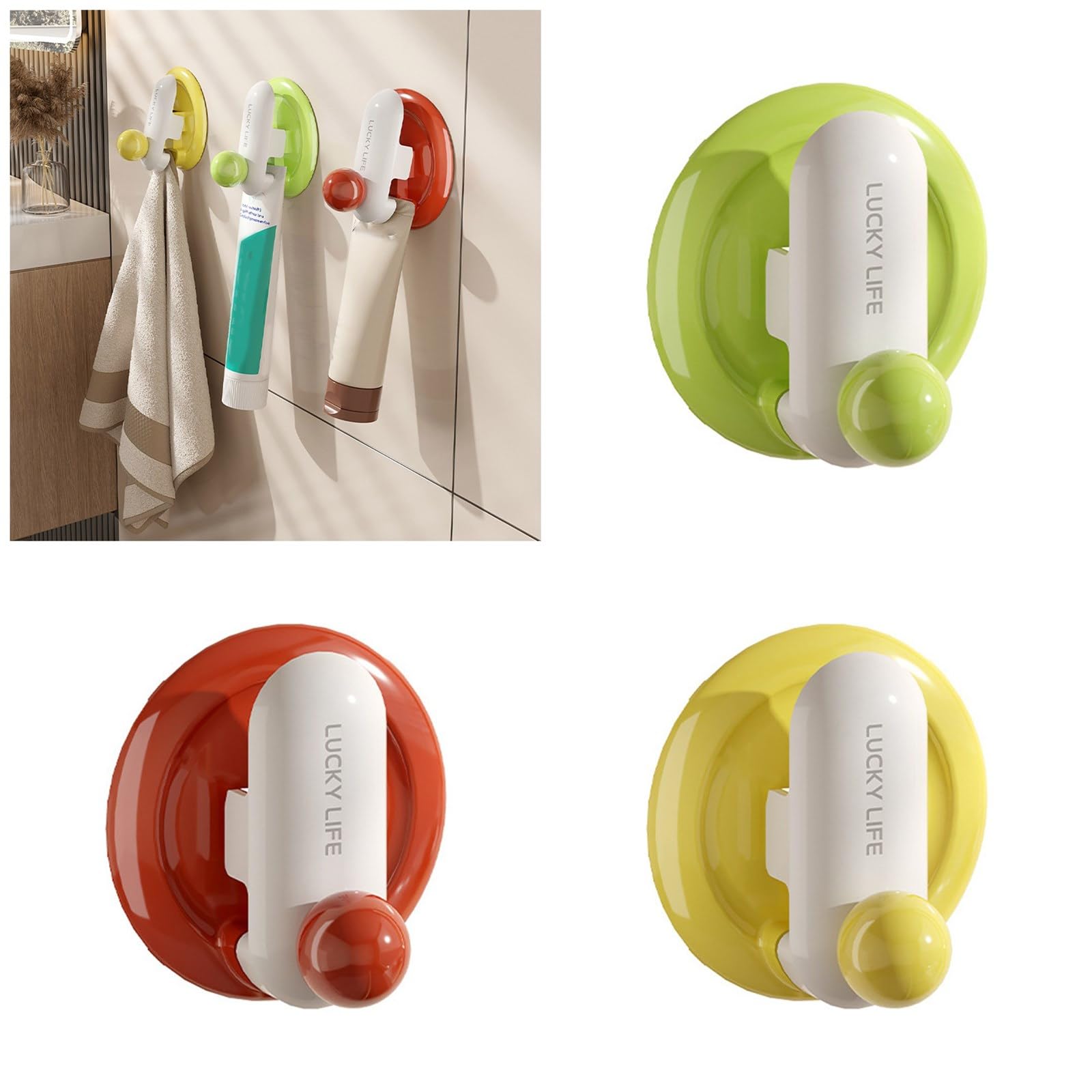 Dopamines Toothpaste Shelf with Vibranting Color Accessory for Home Bathrooms Dorm Wash Areas and Hotel Restrooms