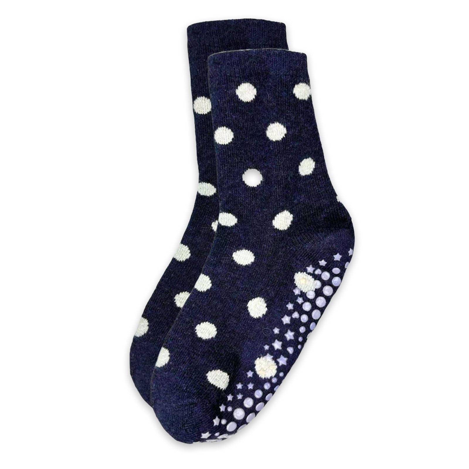 Cute Polka Dot Yoga Socks for Women – 3 Pairs Non Slip Grip Pilates Barre Socks, Cozy Crew Style, US Size 5-9