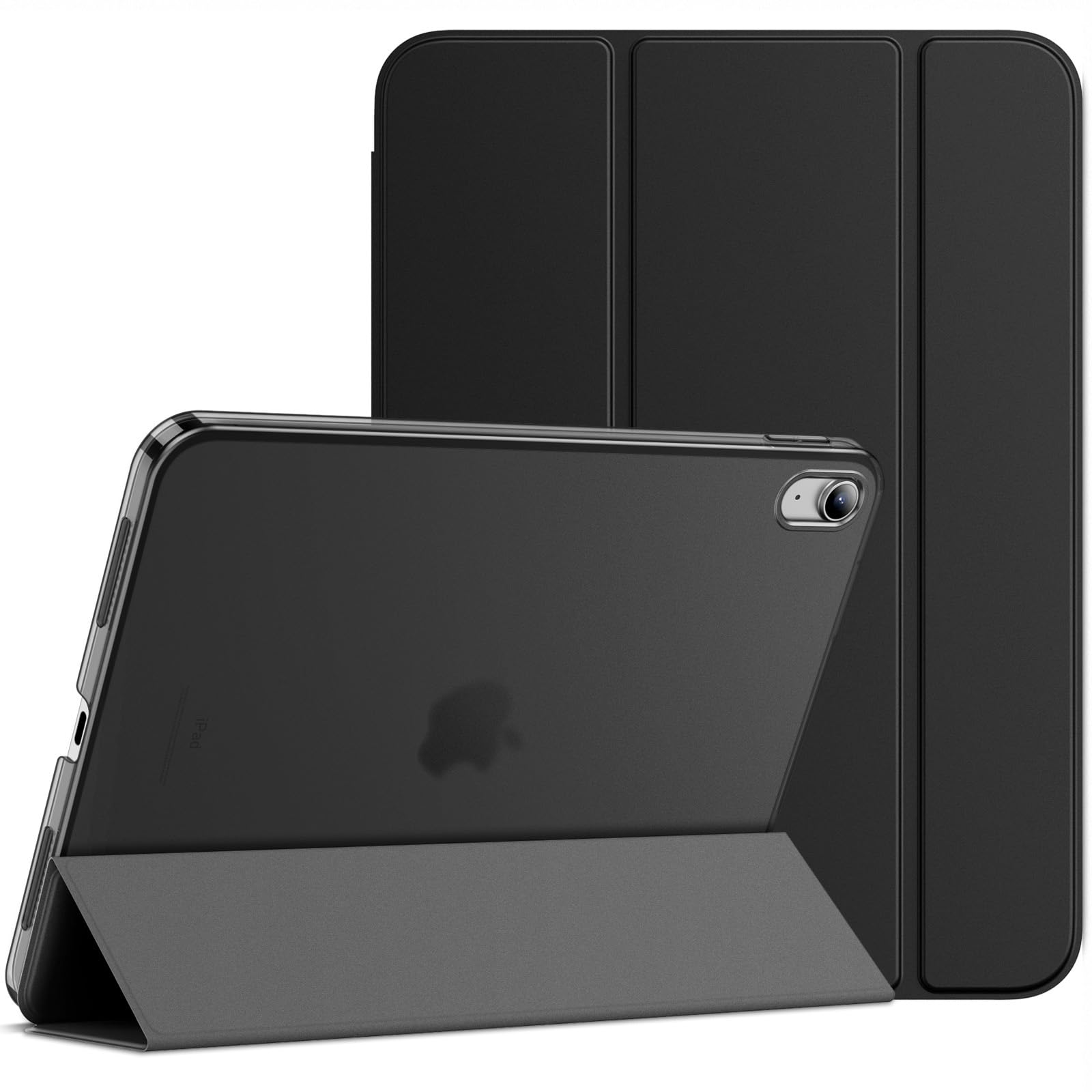 JETech Hülle für iPad (A16) 11./10. Generation (2025/2022), Dünn Ständer Harter Rücken Abdeckung Schutzhülle mit Auto Schlafen/Wachen (Schwarz)