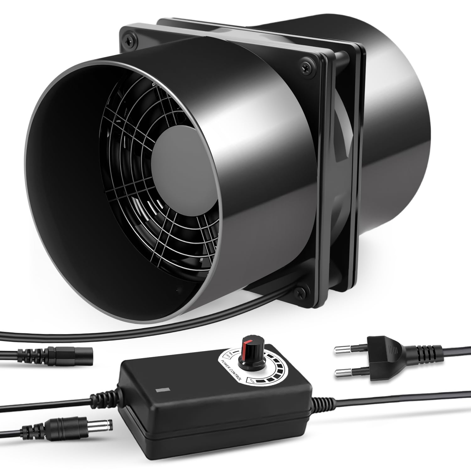 Extracteur d'air 100mm avec ventilateur réglable double canal 103 m³/h pour salle de bain