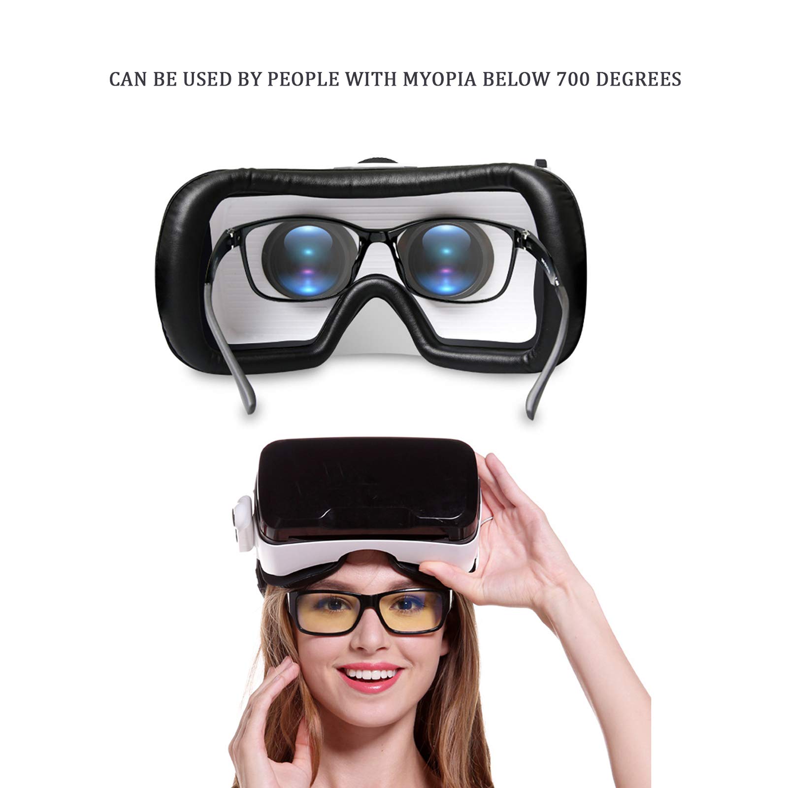 Occhiali VR 3D Realtà Virtuale con Controller Bluetooth, 130° FOV, Compatibile con Tutti Gli Smartphone Come Galaxy, Android, Huawei, da 4,7 a 6 Pollici