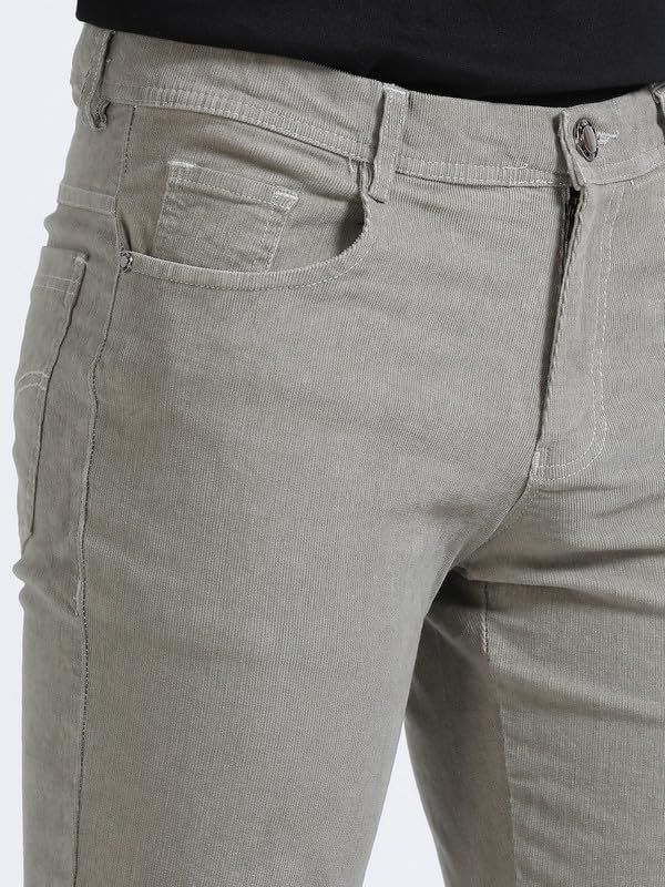 Image of NEVER NEUD Men's Corduroy Trousers | Stylish Straight Fit 4 Pocketed Corduroy Pants for Men | 98% Cotton 2% Elastane | Mid Rise | Comfortable Casual Regular Fit Pants | Button Closure