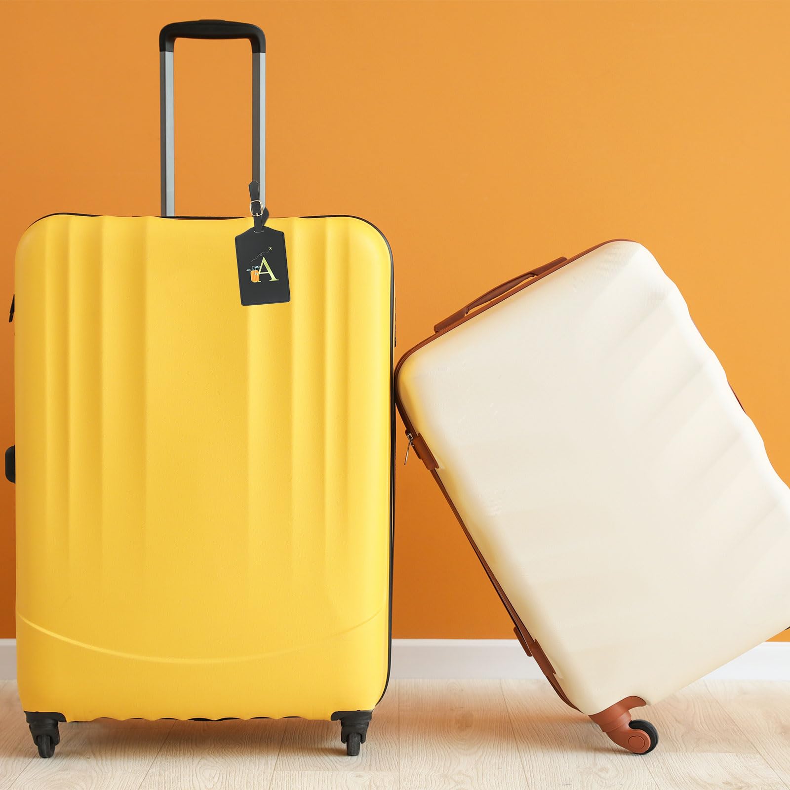 Lot De 5 étiquettes De Bagage En Cuir Bleu Bébé – Protège Vie Privée – Voyage