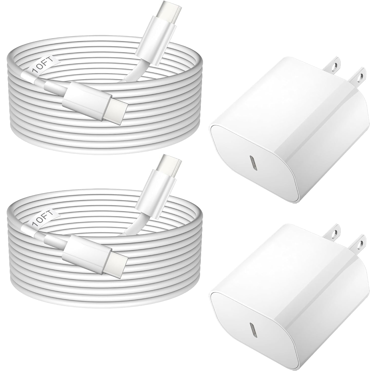 iPhone 17 16 Pro Charger Fast Charging,20W Super Fast USB C Charger Block,2Pack Quick Type C Phone Chargers,10FT USB C Charging Cable Cord for iPhone 17 Pro/17 ProMax/17 Air/16/16 ProMax/16e/15/15 Pro