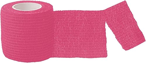 Miniatura 4 de 15 unidades de vendajes cohesivos autoadherentes de 2 pulgadas x 5 yardas, cinta médica, adhesivo de color rosa, flexibles, transpirables, de