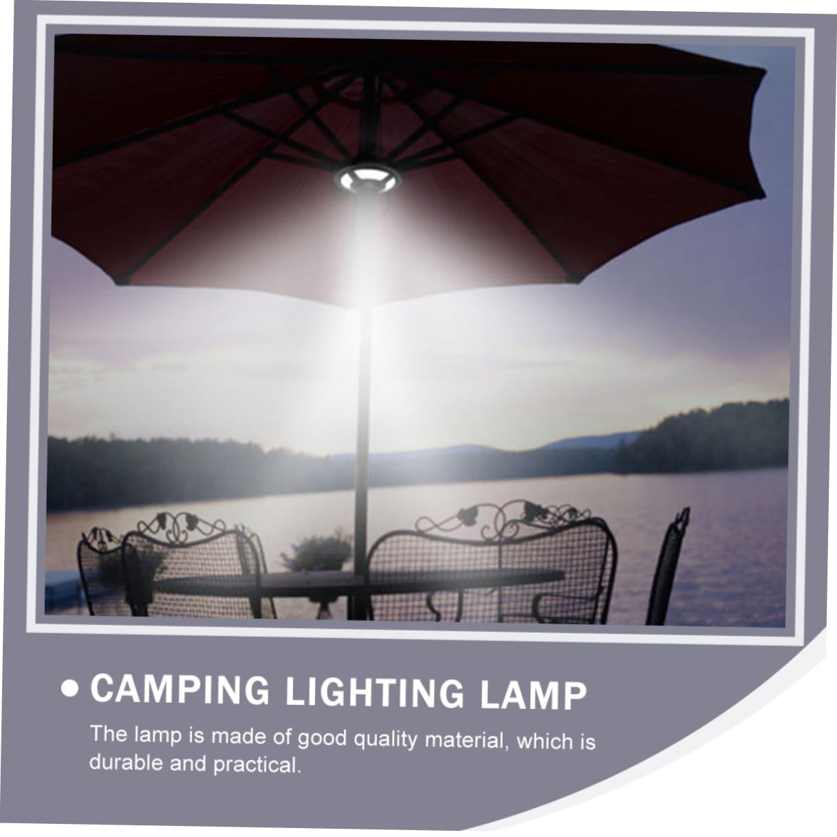 KOMBIUDA Lampe Parasol LED Multifonctionnelle pour Camping Extérieure Éclairage Portable Lampe Tente Légère Veilleuse Urgence sans Piles Éclairage Blanc Froid pour Activités Nocturnes