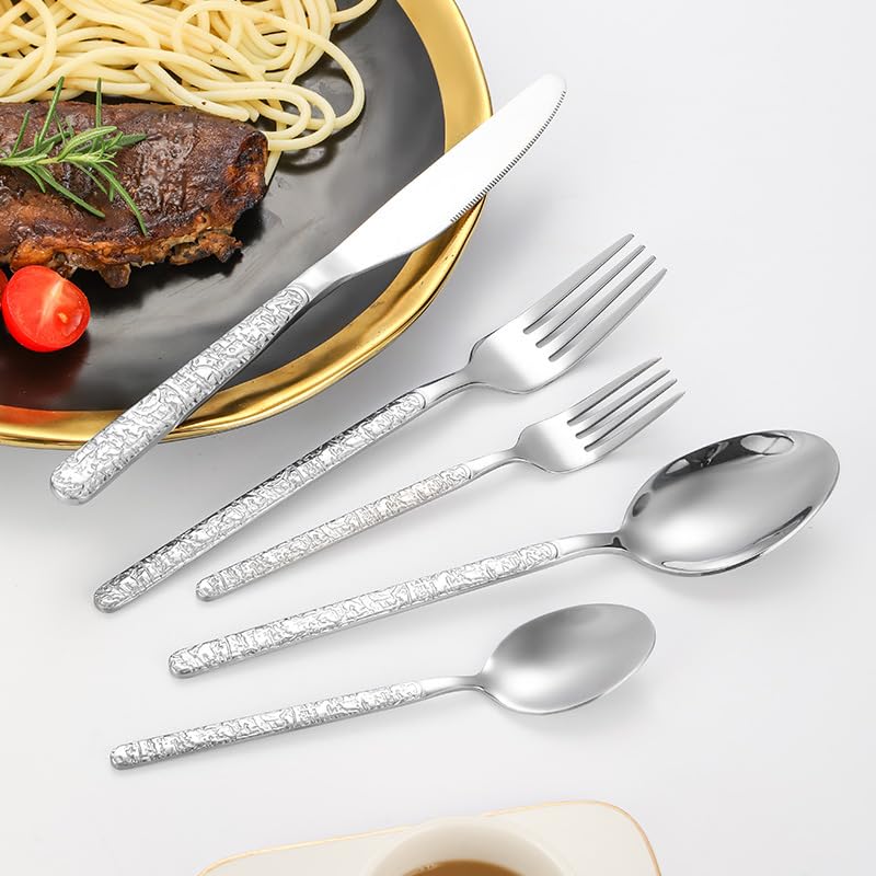 Couvert en argenterie style rétro avec service de table en acier ciselé - 3
