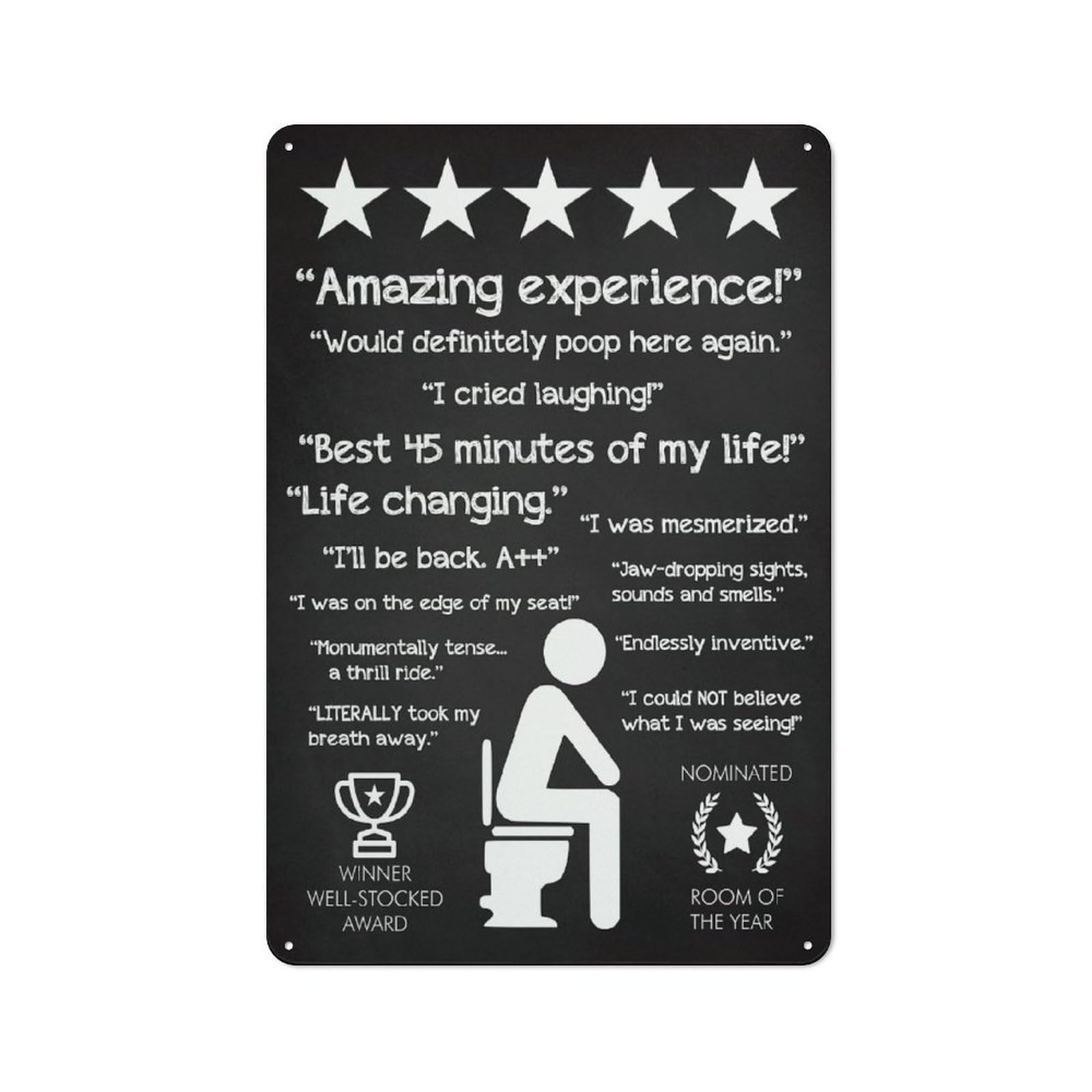 Junmoney Amazing Toilet Chalk Retro Tin Sign 30X20cm For Lounge Or Reading Corner, Gift For Lounge Decor Fans During The Christmas Season