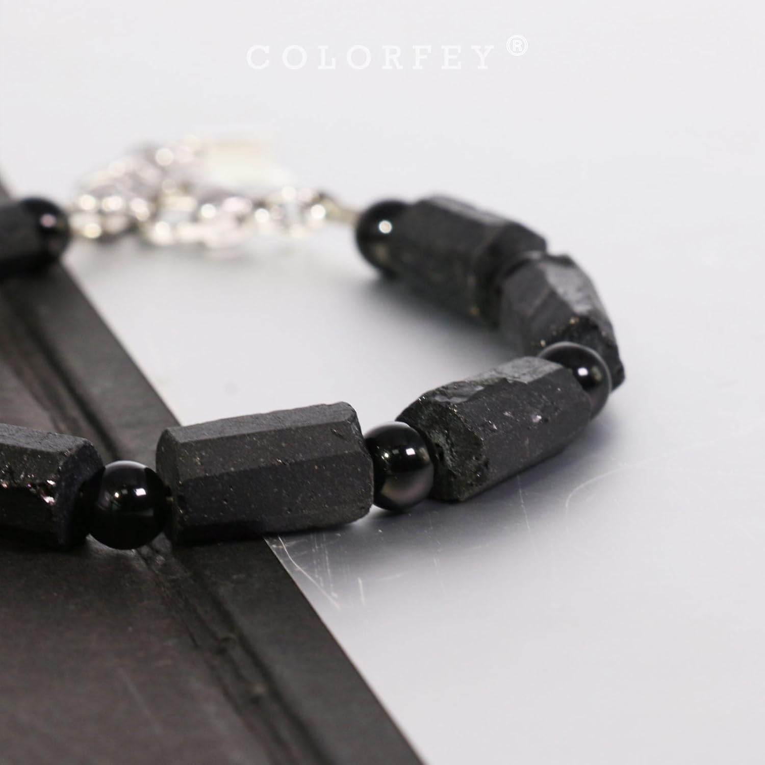 Protection Crystal Black Tourmaline Bracelet for Men, Raw Tourmaline Stone Bracelets Unique Healing Crystal Gemstone Bracelet, Premium Handmade Bead Bracelets Positive Energy Gift for Him - Image 4