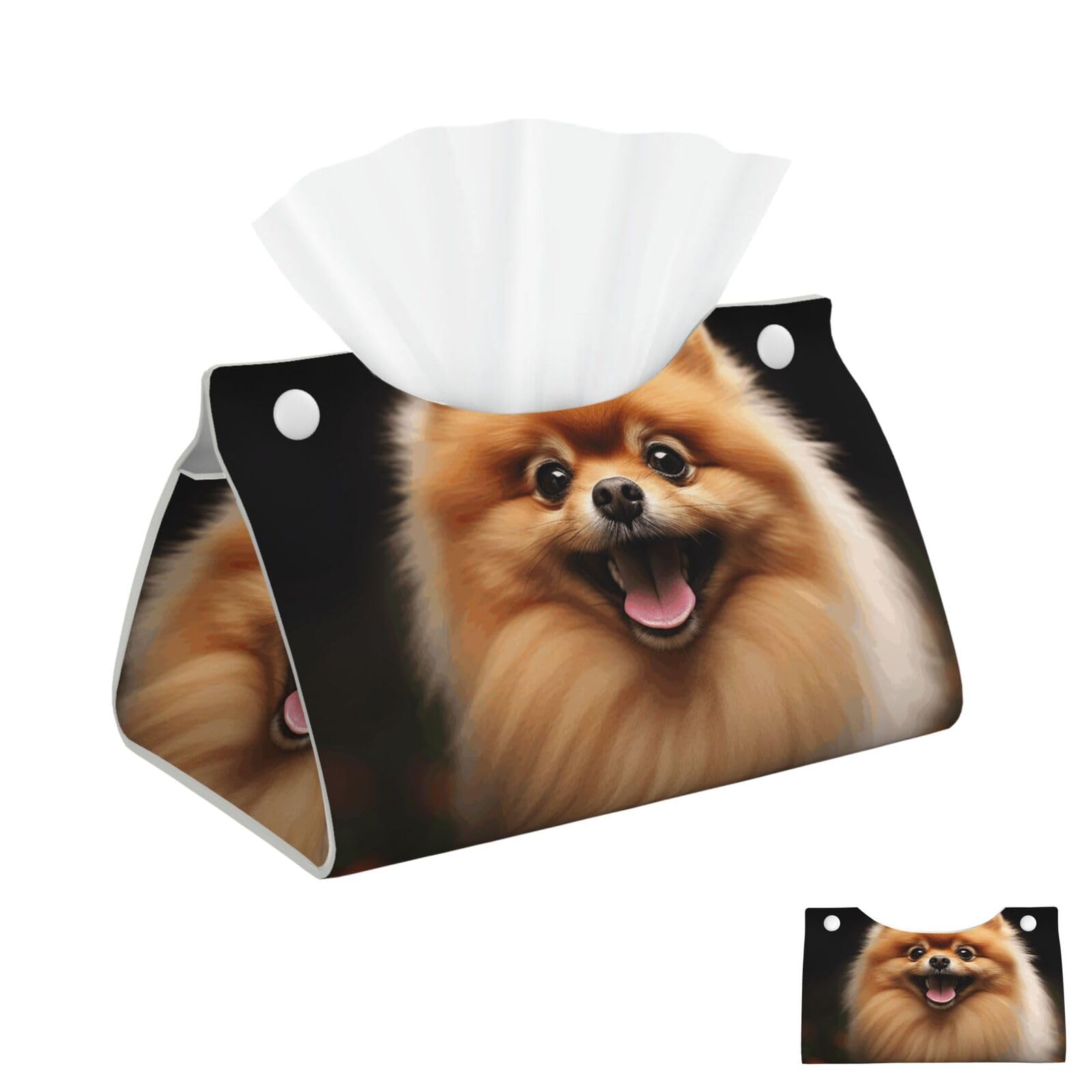 Pomeranian Tissue Box Cover Square Cube Boxes