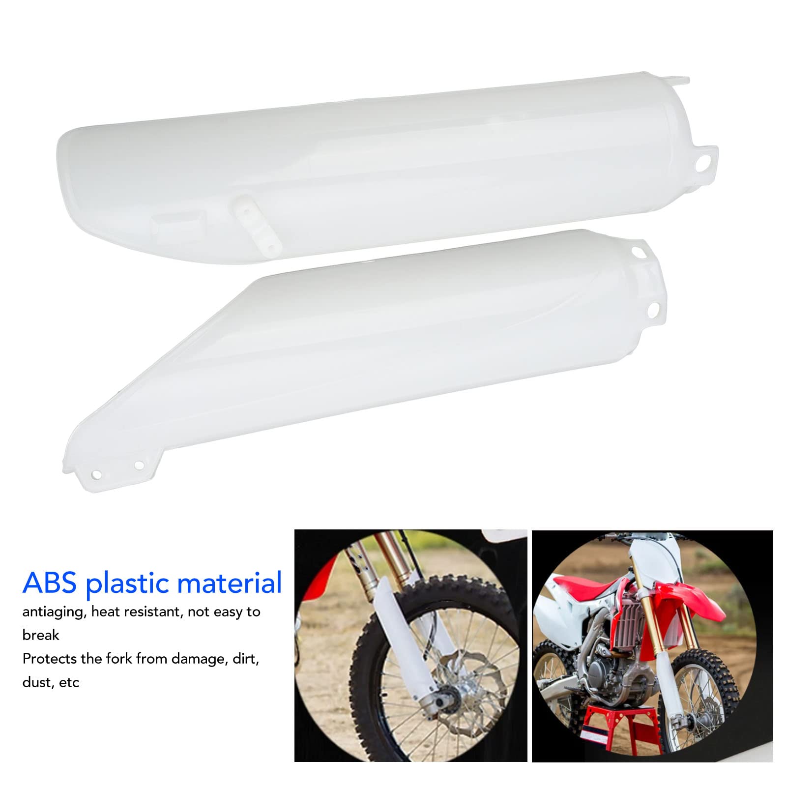 Protezione forcella moto Protezione ammortizzatore Copertura forcella anteriore durevole in plastica ABS di alta qualità per CR125R CR250R CRF450R CRF250X CRF450X 2 pezzi