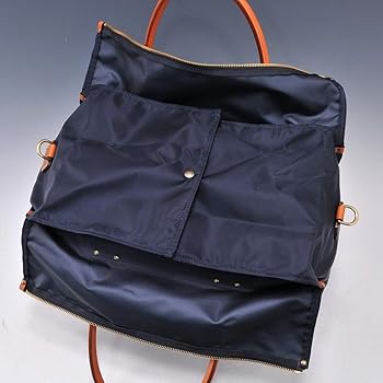 美品　フェリージ　Felisi ボストンバッグ　ナイロン　ロゴ型押し　ネイビー 美品 フェリージ Felisi ボストンバッグ ナイロン ロゴ型押し