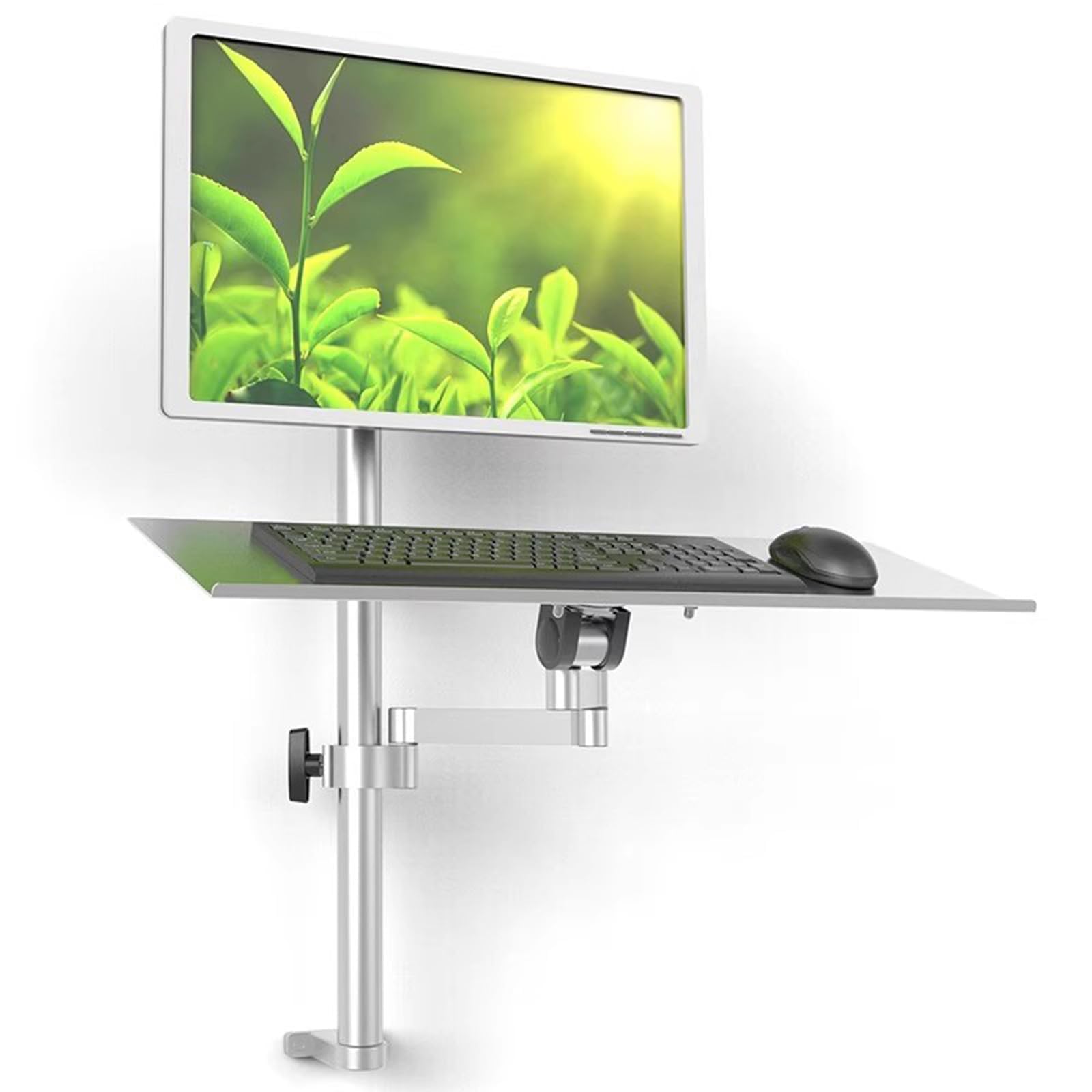 Zmjgll Laptop Notebook Desk Mount Stand, Sit-Stand Wall Mount Monitor And Keyboard Workstation, With Adjustable Workstation Arm, Load 10Kg, For Office