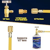 Vista 7 de WADEO 31 piezas de válvula de bola angular para refrigerante de aire acondicionado de 1/4 pulgada para refrigerante R410A R134A R12 R22
