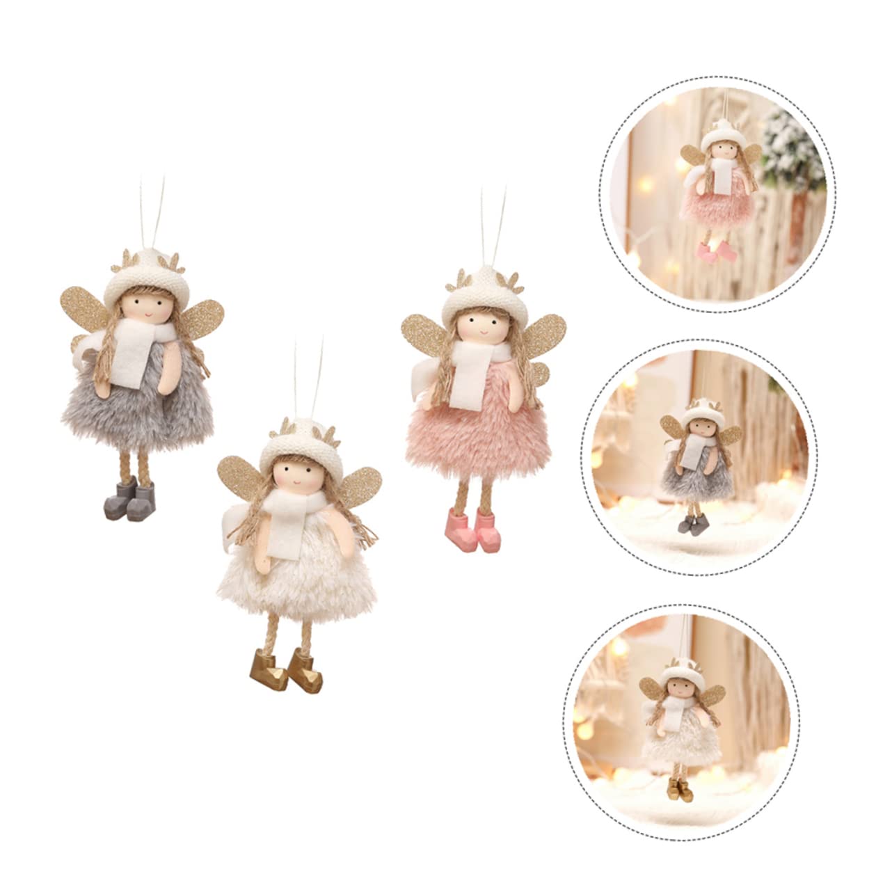 NOLITOY 9piezas Adornos Navideños Colgantes De Ángel De para Decoración De Árbol De Navidad Accesorios Festivos Diseño Encantador