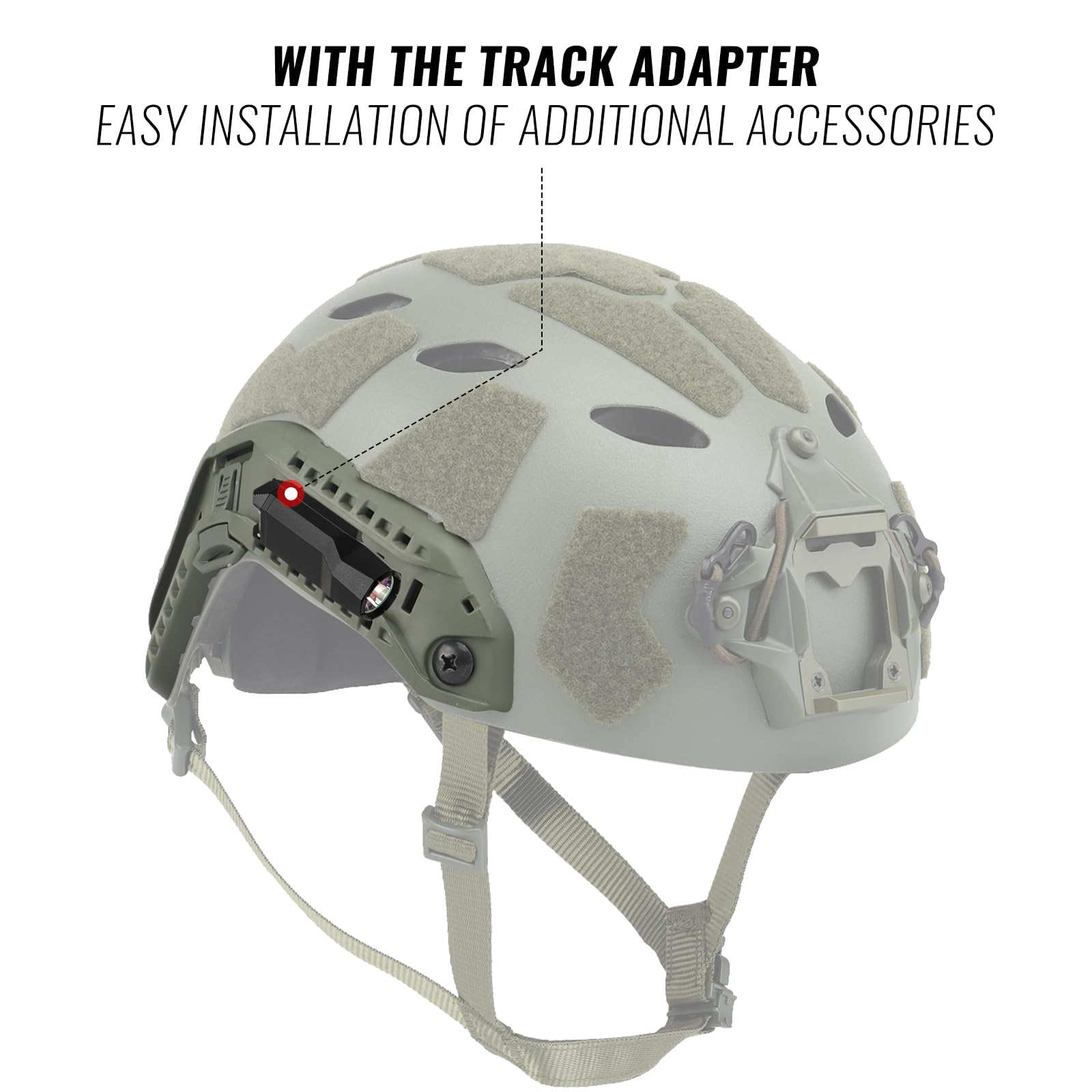 Qavctw Tactical Helmet Rail Mount Accessory Side Rails Kit for