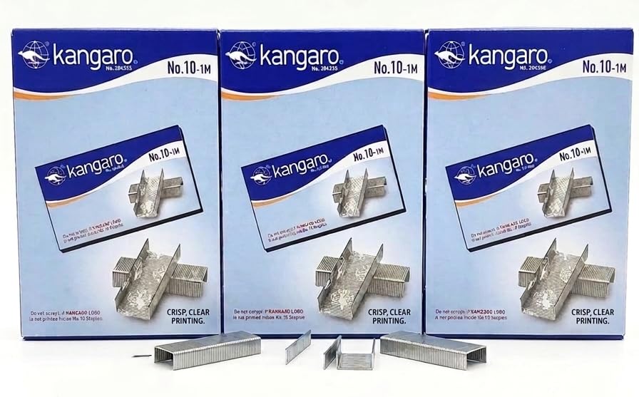 Kangaro Desk Essentials NO. 10-1M Heavy Duty Steel Wire Staple Pins | 1000 Staples | Perfect for Office, Home & School | Pack of 20 craftree (60)-image-5