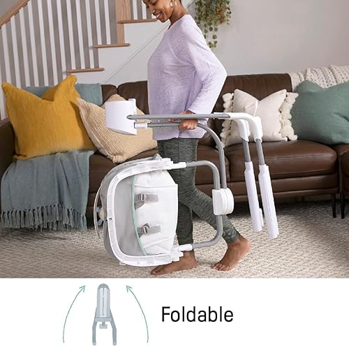 Miniatura 24 de Ingenuity Anyway Sway - Columpio plegable portátil de 5 velocidades y asiento para bebés con vibraciones, sonidos naturales, 0-9 meses, 6-20 libras
