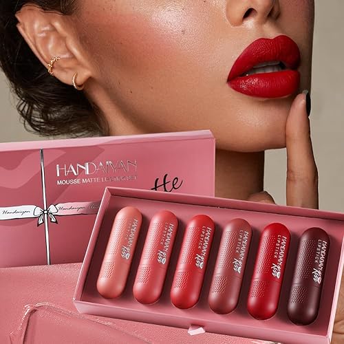 Miniatura 2 de YIBABY Juego de 6 colores de terciopelo suave mate impermeable de larga duración con forma de grabadora de terciopelo para todas las ocasiones y