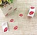 Kbraveo 3 Rolls 1200 Removable Stickers Perforated Red Lip Stickers for DIY Decorating Crafting,Red Color
