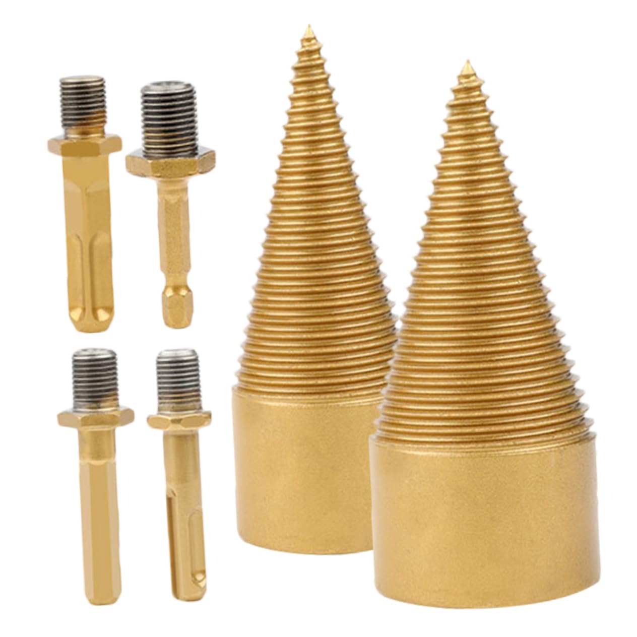 Happyyami Set 6 Punte per Spaccalegna a Cono in Metallo Duro e Plastica, Alta Durezza, Riduce L'attrito, per Legna da Ardere in Campeggio e Fattoria