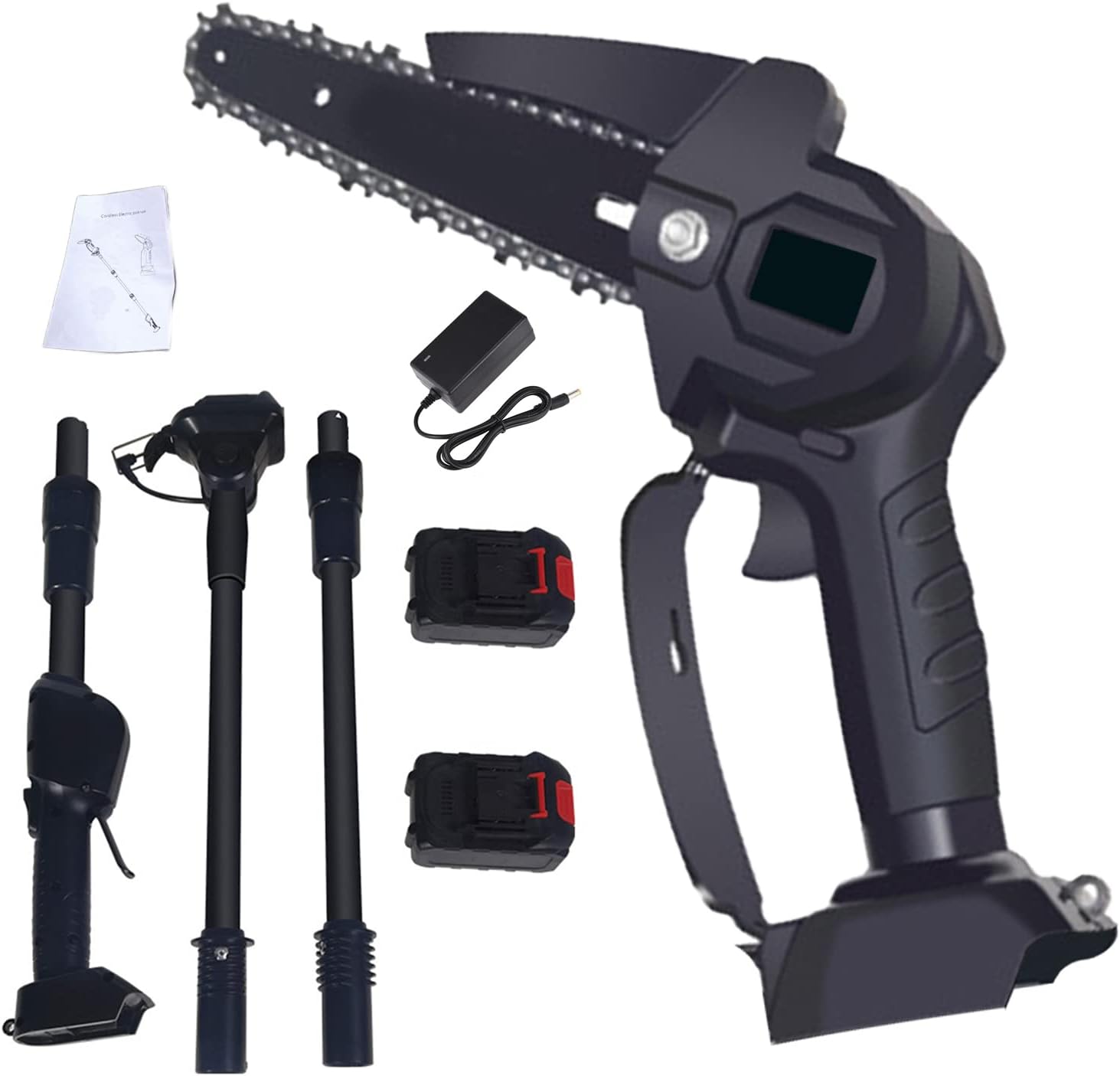 Mini Chainsaw Cordless 6 inch, Electric Chainsaw, Battery Chainsaw with Detachable Telescopic