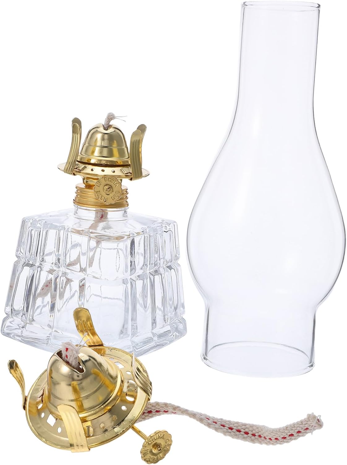 VANZACK Vintage Glass Kerosene Oil Lamp Portable Retro Hurricane Lantern for Indoor and Outdoor Use Handheld Decorative Lantern with Wind-Resistant Glass Globe for Emergency Lighting and