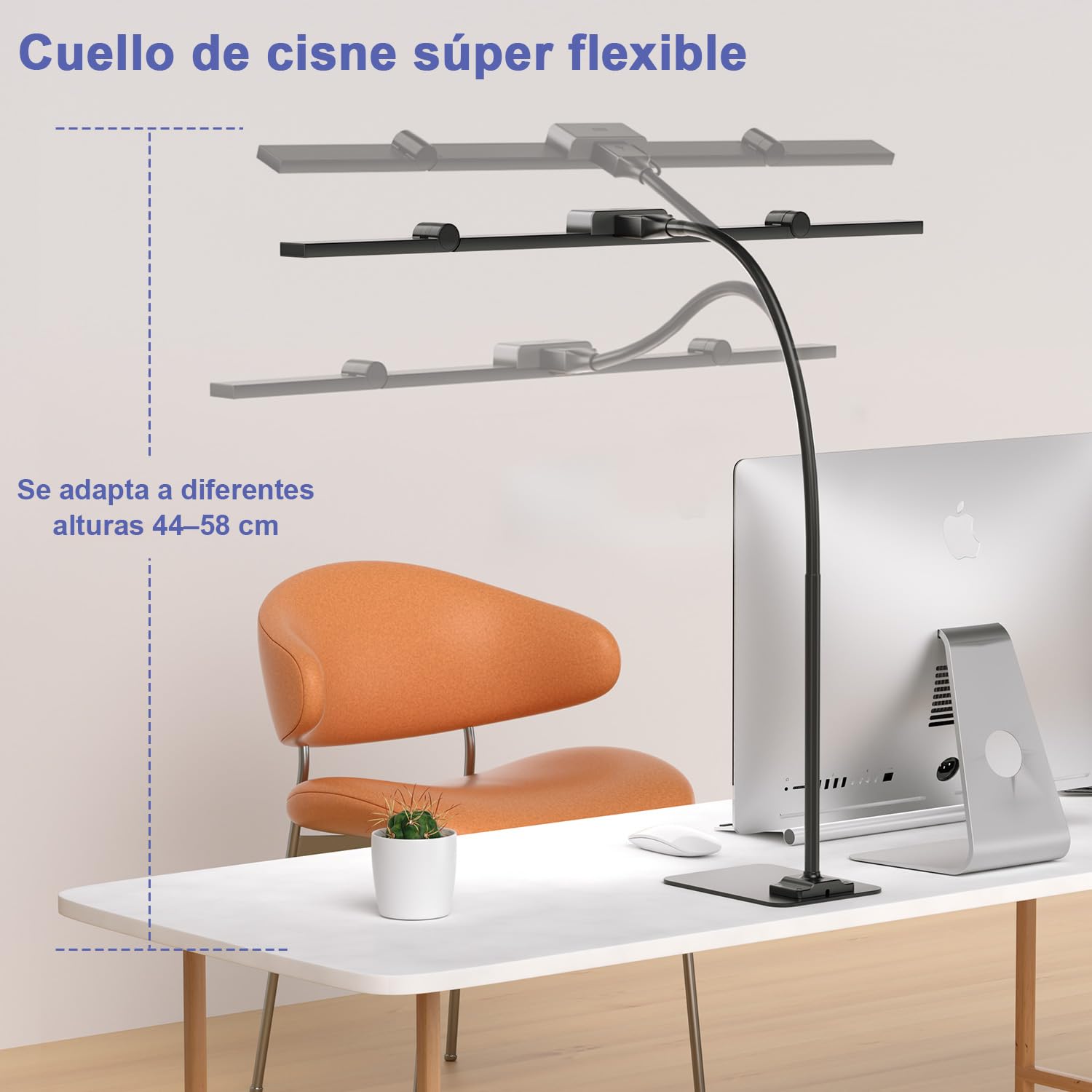 KableRika Lámpara Escritorio LED, 24W Flexo Escritorio con Base, Luz de Arquitecto Regulable, luz monitor con Temporizador, 1500 lúmenes para Leer, Estudiar y Oficina en el Hogar