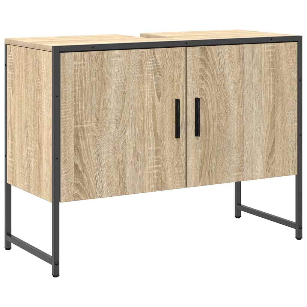Zestaw mebli łazienkowych, brązowy, wykonany z materiału drewnopochodnego z lustrem, regałem i 3 drzwiami z zawiasami, 3-częściowy, 33 x 33 x 120,5 cm, nie zajmuje dużo miejsca, do toalety