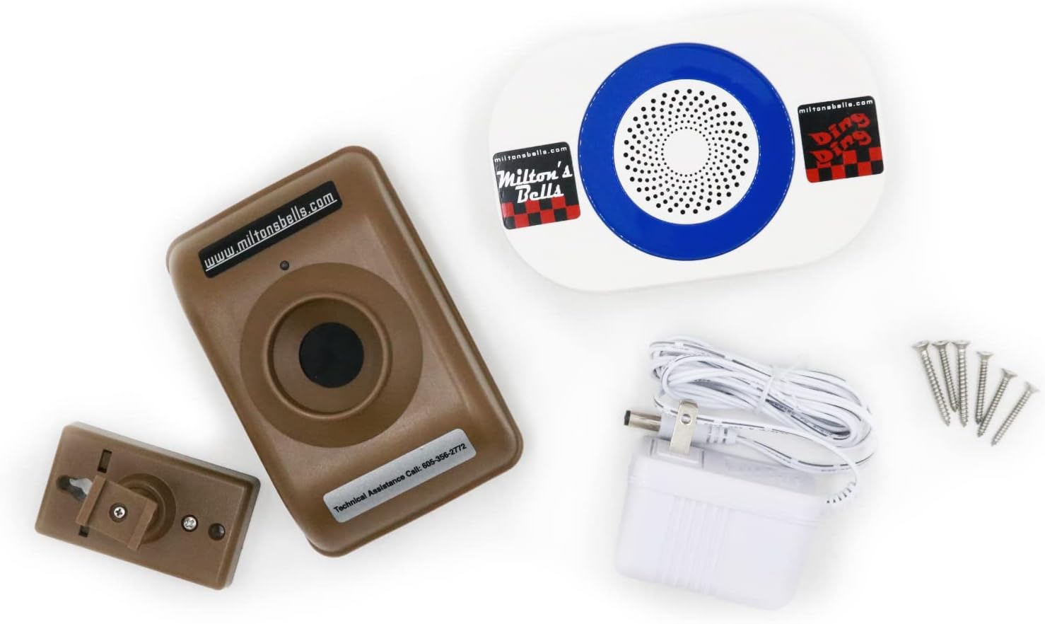 Milton’s Bells Wireless Motion Detector Chime Kit Including Transmitter with Sensitivity Adjustments and Chime with Built-in Volume Control