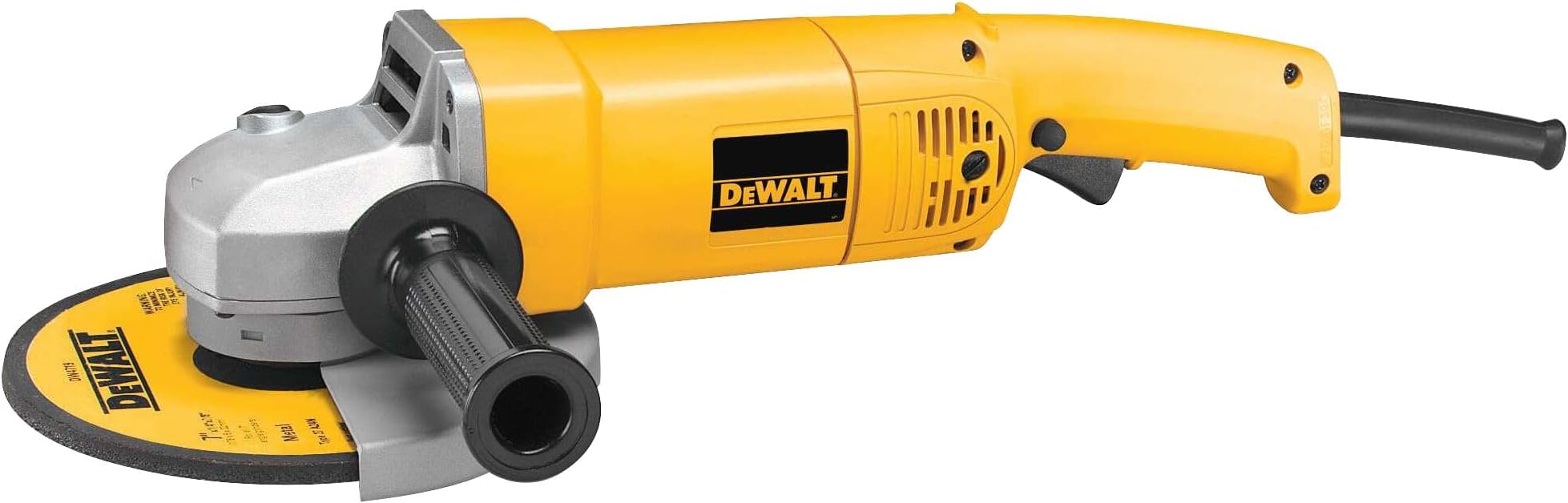 DEWALT Angle Grinder, 7-Inch, 13-Amp, 8,000 RPM, with Dust Ejection System, Corded (DW840)