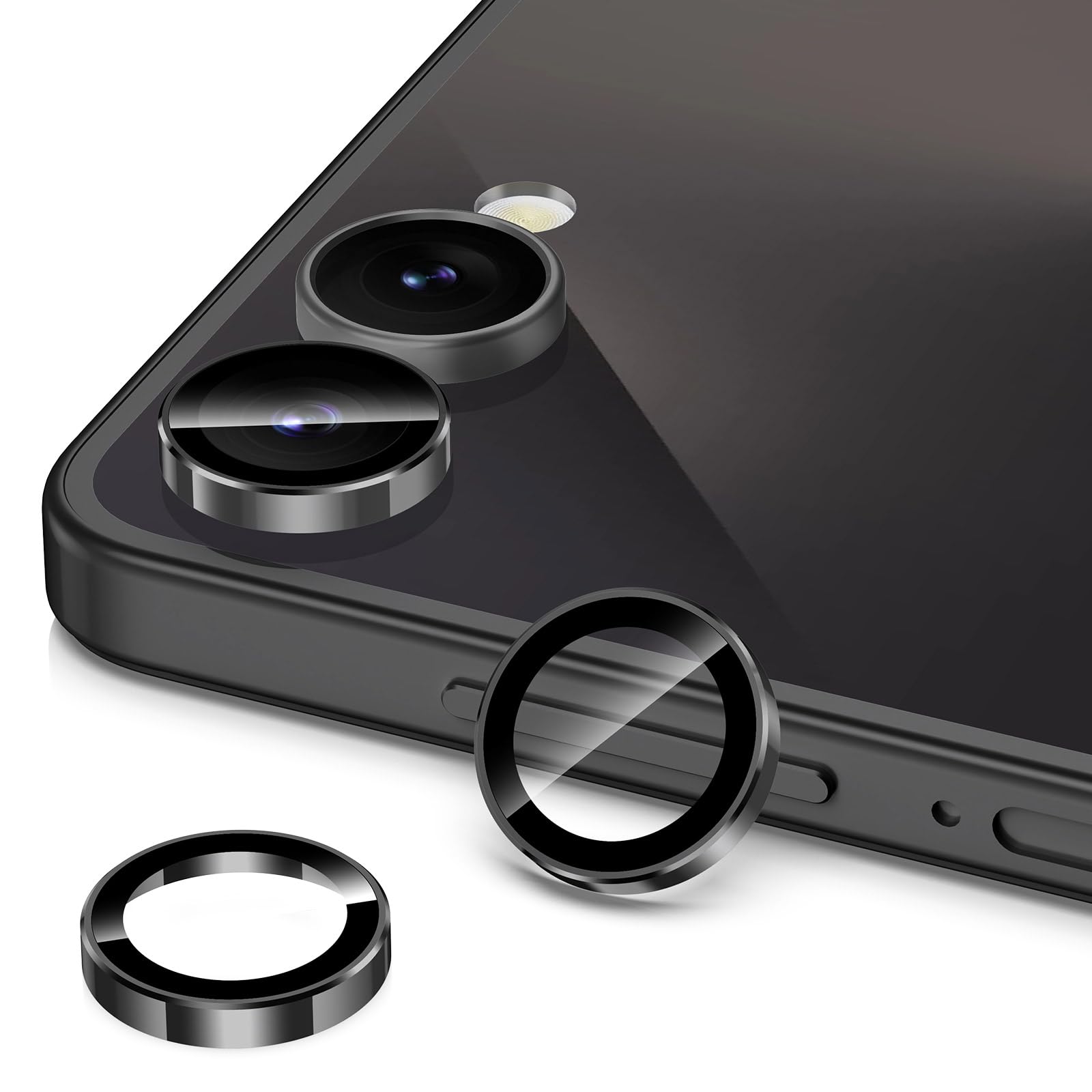 Osłona obiektywu aparatu Samsung Galaxy Z Flip 7, pojedyncza osłona obiektywu ze szkła hartowanego z metalowym pierścieniem, silna adsorpcja, odporna na zarysowania, ultracienka przezroczysta