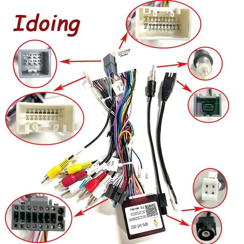 Idoing 16-pin Car Android Stereo Wiring for MT-SS-07B=RP5-MT-002 2019-Up for Mitsubishi Vehicles with RockFor Ford for Audio 360 Cam System - (Color Name: RP5-MT-002)