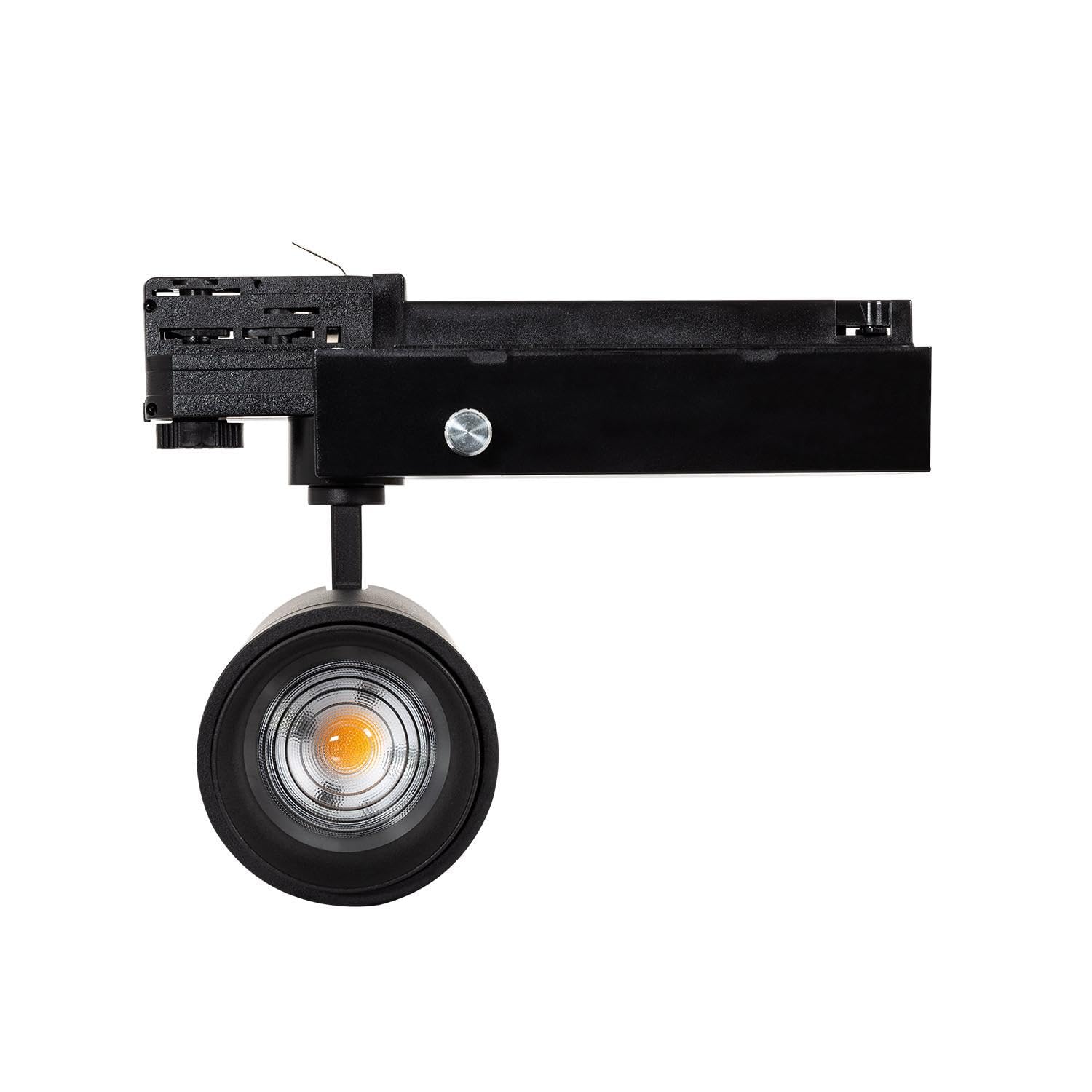 LEDKIA LIGHTING Faretto LED Binario Trifase 30W Regolabile Wolf Multiangolo 15-60º Nero 3000K Bianco Caldo