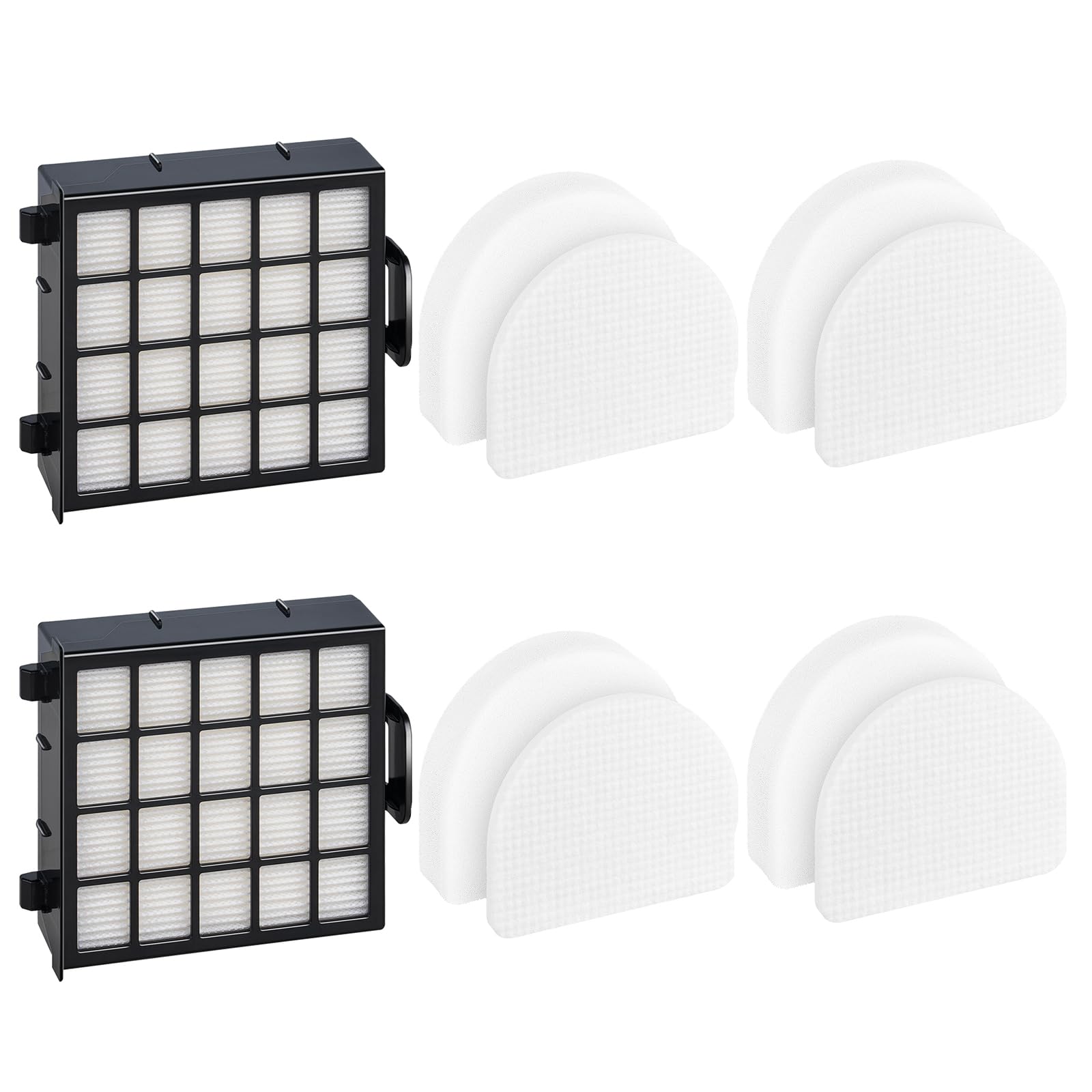 Leemone AZ4002 Replacement Accessories for Shark AZ4000 AZ4000C AZ4002 AZ4002W POWERDETECT Upright Vacuum Cleaner, 2 HEPA Filters, 4 Foam & Felt Filters