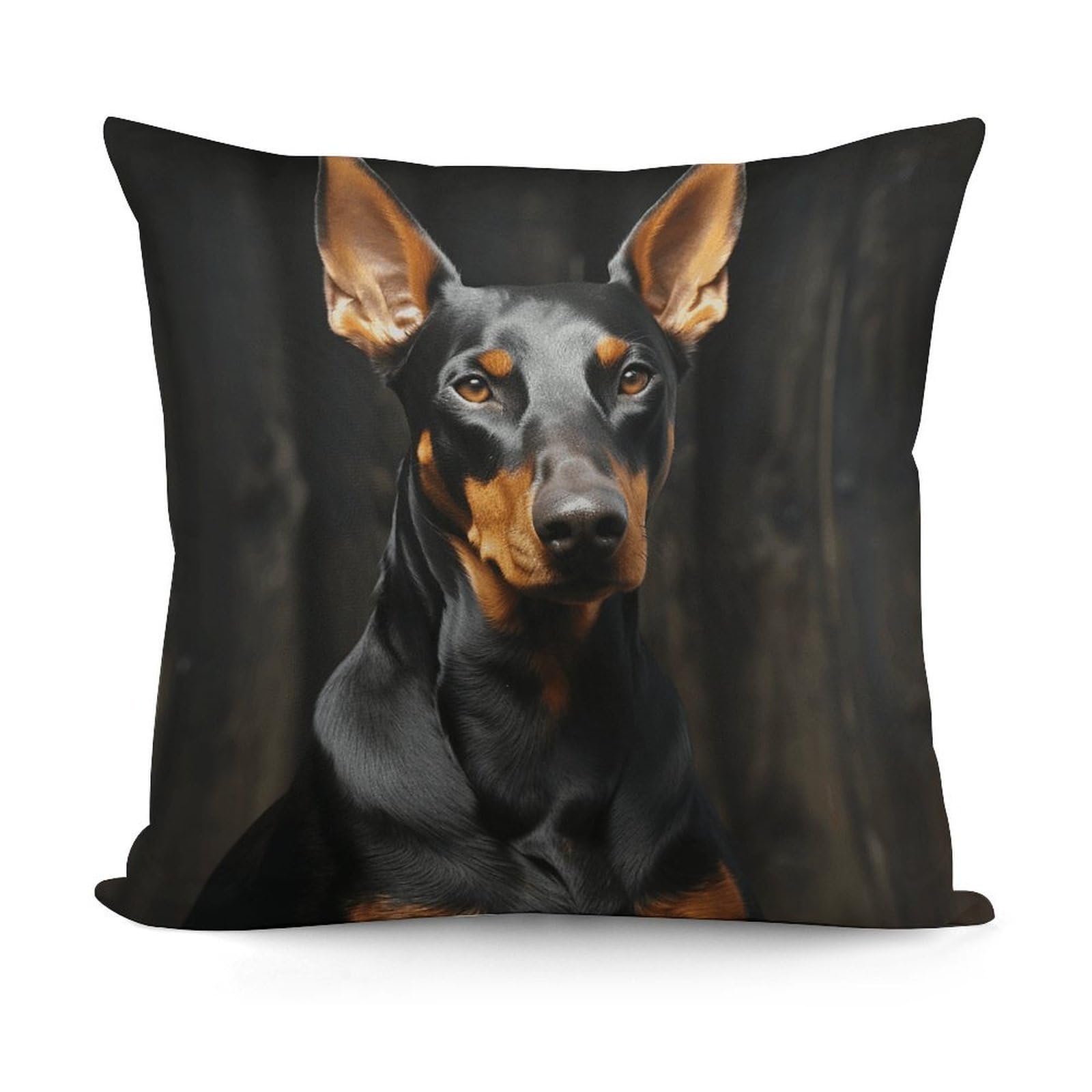 VstaDank Decorative Doberman Throw Pillow Covers Luxury Soft Pillowcases Fluffy Plush Accent Pillow Cases Personalized Square Lumbar Pillows Shells for All Seasons 18" X 18"