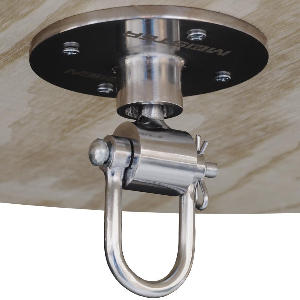 Gancio girevole per ancoraggio a soffitto base tonda acciaio Inox + kit fissaggio