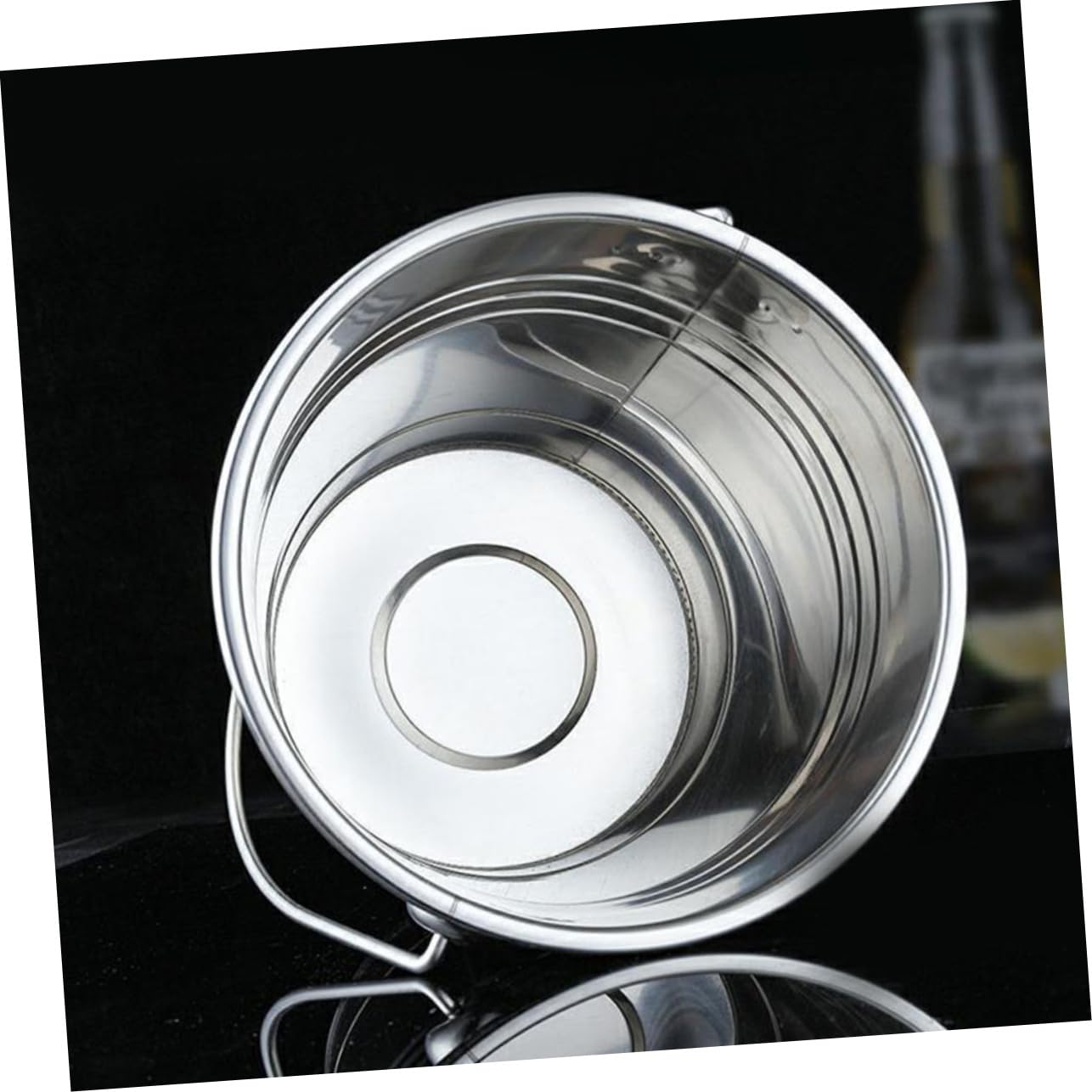 Secchiello Ghiaccio Acciaio Inox 3L - Portaghiaccio Con Manico, Pinza